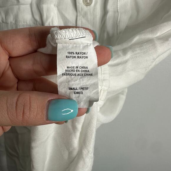 Rails White Whitney Cap sleeve button up top size small - Picture 4 of 5